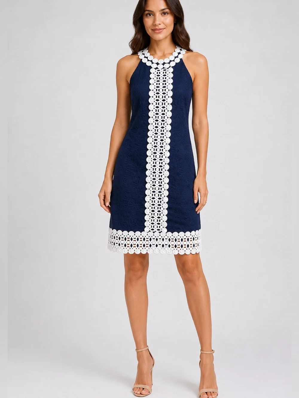 michael kors elegant dresses Michael Kors Collection Lace Sleeveless Midi-Dress